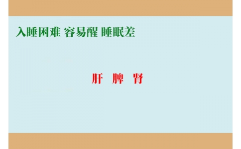 入睡困難調(diào)肝，容易醒調(diào)脾，睡眠差調(diào)腎